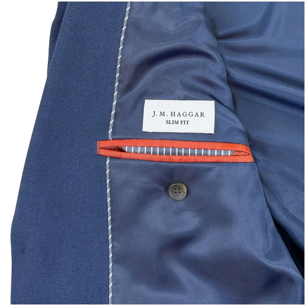 J.M. Haggar Slim Fit Blazer Men 42S Blue Stretch Sport Coat Business Casual